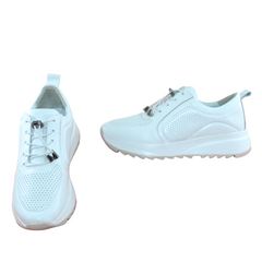 Pantofi Casual Dama Din Piele Naturala Alb Neby92