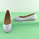 Pantofi Dama Din Piele Naturala Amna Alb