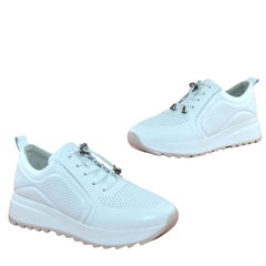 Pantofi Casual Dama Din Piele Naturala Alb Neby92