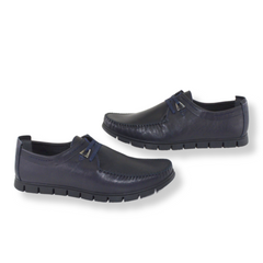 Pantofi Barbati Din Piele Naturala, Albastra, Phil 5