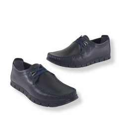 Pantofi Barbati Din Piele Naturala, Albastra, Phil 5