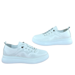 Pantofi Casual Dama Din Piele Naturala Alb Neby320