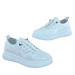 Pantofi Casual Dama Din Piele Naturala Alb Neby320