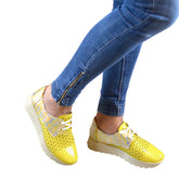 Pantofi Casual Dama din Piele Naturala,Linda,galben