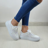 Pantofi Casual Dama din Piele Naturala,Erika,albi