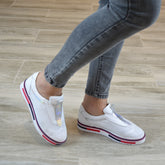 Pantofi Dama din Piele Naturala,Klara,albi