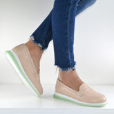 Pantofi Casual Dama din piele Naturala,Myna,bej