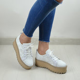 Pantofi Casual Dama din Piele Naturala,Adelle,albi