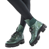 Ghete Dama Din Piele Naturala Verde 672