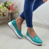 Pantofi Casual Dama din piele Naturala,Eliza verzi