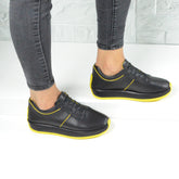 Pantofi Casual Dama din Piele Naturala,Gina,negru