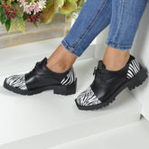 Pantofi Casual Dama din Piele Naturala,Sorana,print