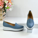 Pantofi Casual Dama din piele Naturala,Eliza,albastri