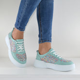 Pantofi Casual Dama din piele Naturala,Marti,blue