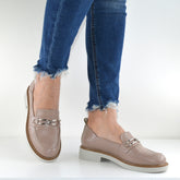 Pantofi Casual Dama din piele Naturala,Carina,bej