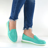 Pantofi Casual Dama din piele Naturala,Myna,verzii