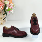 Pantofi Casual Dama din Piele Naturala,Kya,bordo