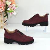 Pantofi Casual Dama din Piele Naturala,Simo,grena