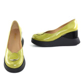 Pantofi Casual Dama din piele Naturala,Lori,galben olive