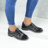 Pantofi Casual Dama din piele Naturala,Bony,negri