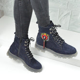 Ghete Dama din Piele Naturala,Anabel,albastre