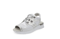 Sandale Dama din Piele Naturala,alb,argintiu