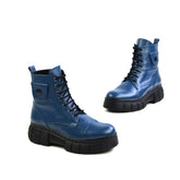 Ghete Dama din Piele Naturala,Liliana,albastre