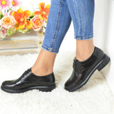 Pantofi Casual Dama din piele Naturala,Carmen,negri