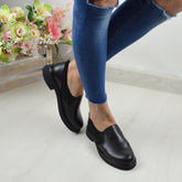 Pantofi Casual Dama din Piele Naturala,Mya,negri