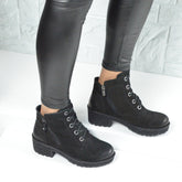 Ghete Dama din Piele Naturala,Ania,negre