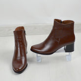 Ghete Dama din Piele Naturala,Doina,maro