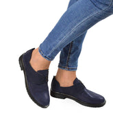 Pantofi Casual Dama din Piele Naturala,Evi,blue