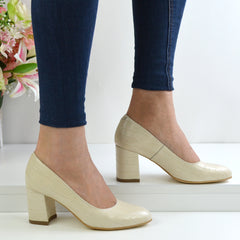 Pantofi Eleganti Dama din Piele Naturala,Sore,nude