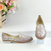 Pantofi Dama din Piele Naturala,snake,bej