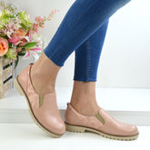 Pantofi Casual Dama din Piele Naturala,Mya,bej