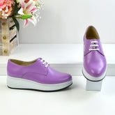 Pantofi Casual Dama din Piele Naturala,Roza,mov