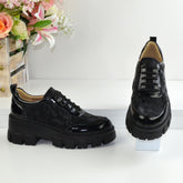 Pantofi Casual Dama din Piele Naturala,Simo,negri ,lac