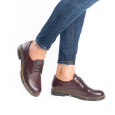 Pantofi Casual Dama din Piele Naturala,Lenna,grena