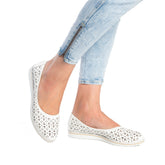 Pantofi Dama din Piele Naturala,Chelsea,albi