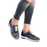 Pantofi Casual Dama din Piele Naturala,Erica,albastri