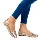 Pantofi Dama din Piele Naturala,fendi,aurii