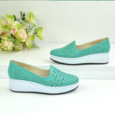 Pantofi Casual Dama din piele Naturala,Carolina,verzi