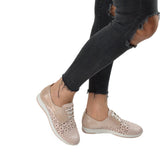 Pantofi Casual Dama din piele Naturala,Camel,beige