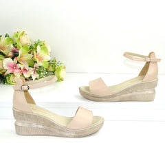 Sandale Dama din Piele Naturala,Elena,bej