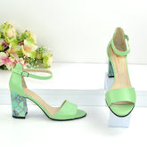 Sandale Dama din Piele Naturala,Yolanda,verzii