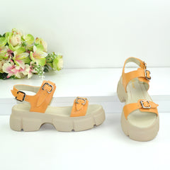 Sandale Dama din Piele Naturala,Marve,galbene