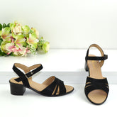 Sandale Dama din Piele Naturala,Gina,negre