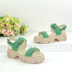 Sandale Dama din Piele Naturala,Marve,verzii