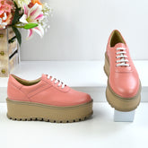 Pantofi Casual Dama din Piele Naturala,Adelline,roz