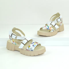 Sandale Dama din Piele Naturala,Cori,imprimeu